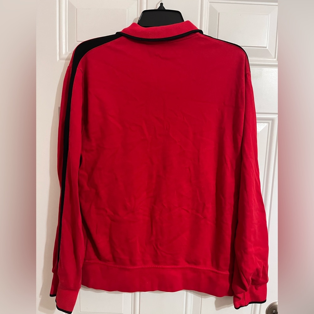 Polo Ralph Lauren Men M Red Black Full Zip Sweatshirt Track Jacket Sporty Preppy - Picture 7 of 11
